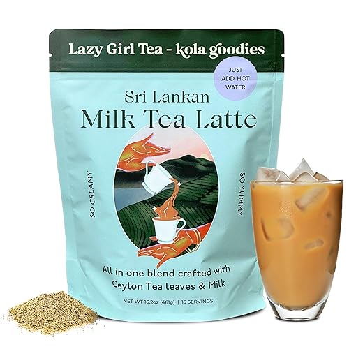 Kola Goodies Unspiced Milk Tea Powder - Creamy Instant Ceylon Milk Tea Mix with Whole Milk, Coconut Sugar & Monkfruit - Fall & Winter Comfort Drink