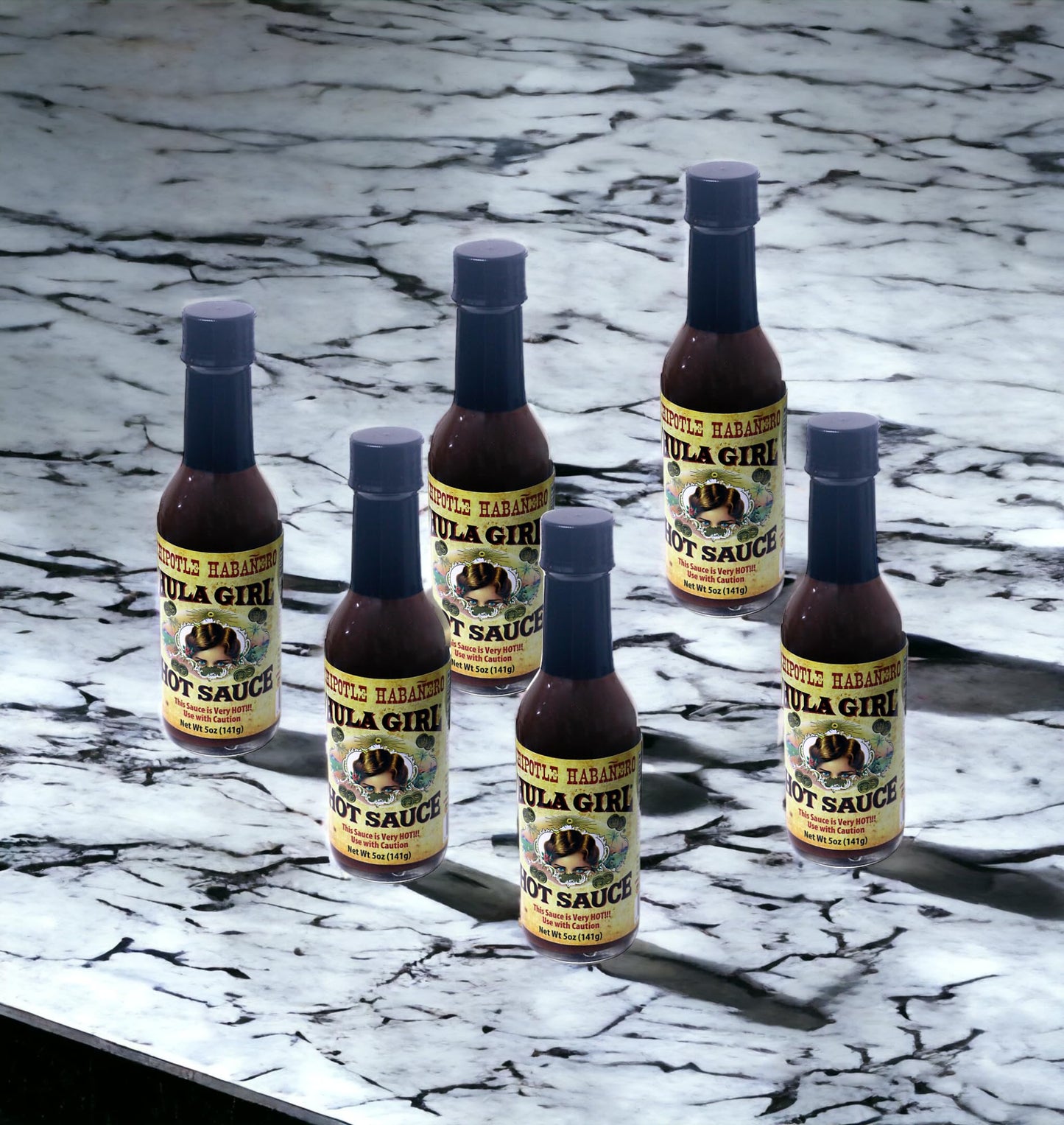 Hula Girl Chipotle Habañero Hot Sauce 5 Oz (0.31 Lb) 141 Grams (Pack of 6)