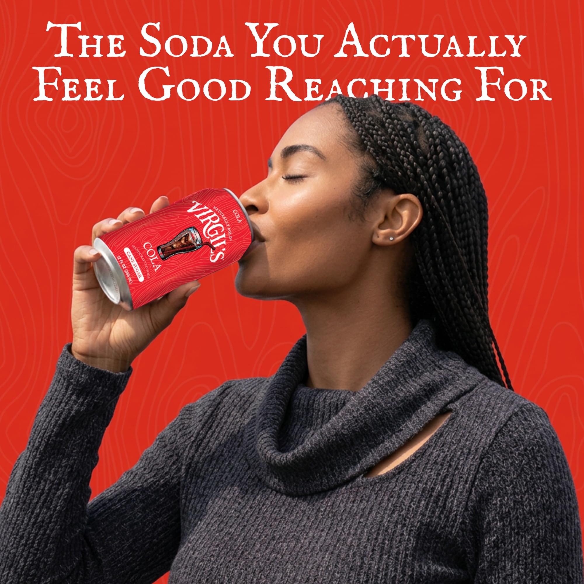 Virgil's Naturally Bold Handcrafted Cola, Pack of 4 (12 oz Cans each) - Caffeine Free Cola Soda with Pure Cane Sugar - No Artificial Flavors