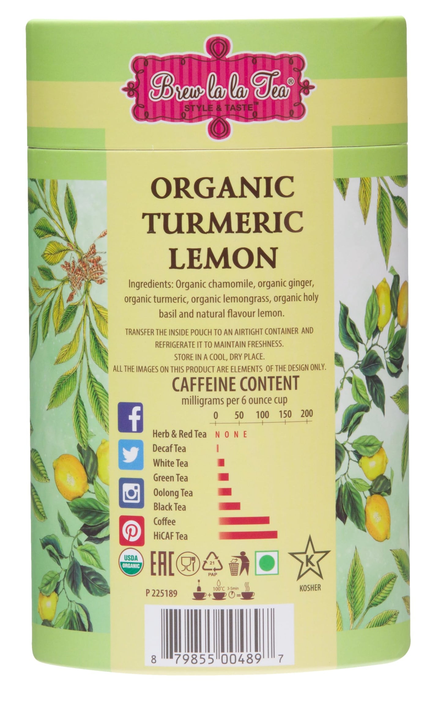 Lemon Turmeric Organic Tea by Brew La La Tea