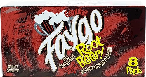 Faygo Root Beer! flavored soda pop. 8-pack 12-fl. oz. cans in box (1)