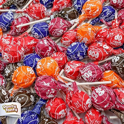 POPS Lollipops 1 lb - Bulk Bag, 5 Assorted Flavors, Gluten Free, Chewy Center & Hard Candy Coating, Individually Wrapped Suckers (24 Pieces)
