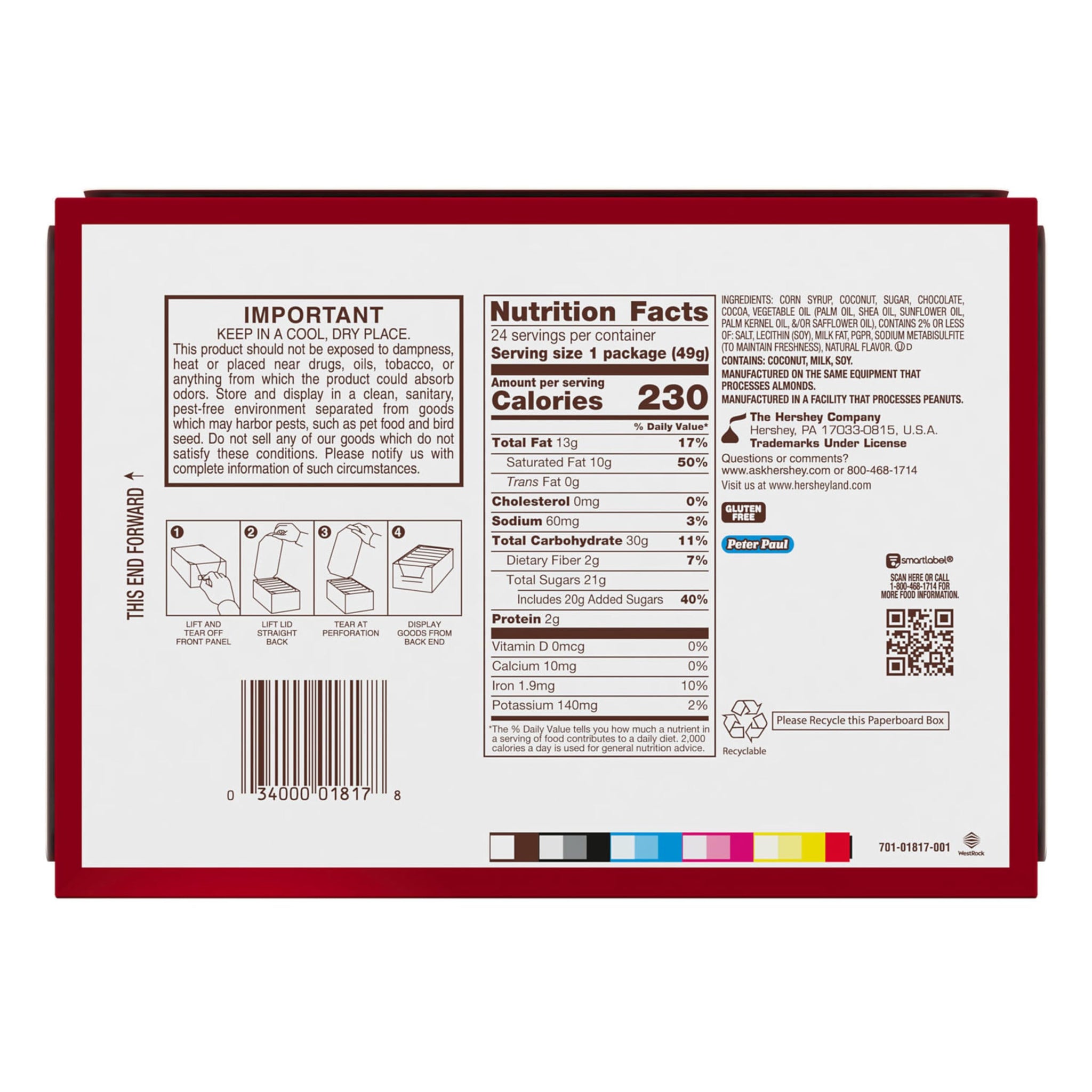 MOUNDS Coconut and Dark Chocolatey Candy Bars, 1.75 oz (24 Count)
