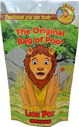 The Original Bag of Poo®, Lion Poo (Lemon Flavor Cotton Candy) Novelty Poop Gag Gift. Free sticker inside.