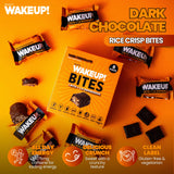 WAKEUP! Caffeinated Rice Crisp Energy Bites, Dark Chocolate, 8 Pack | 175mg Caffeine Per Bar = 1.5 Espressos | Vegan, Gluten-Free, Kosher | Coffee