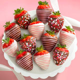 A Gift Inside The Original Love Berries Chocolate Dipped Strawberries Gift - 12 Berries for Mother's Day, Birthday, Thank You