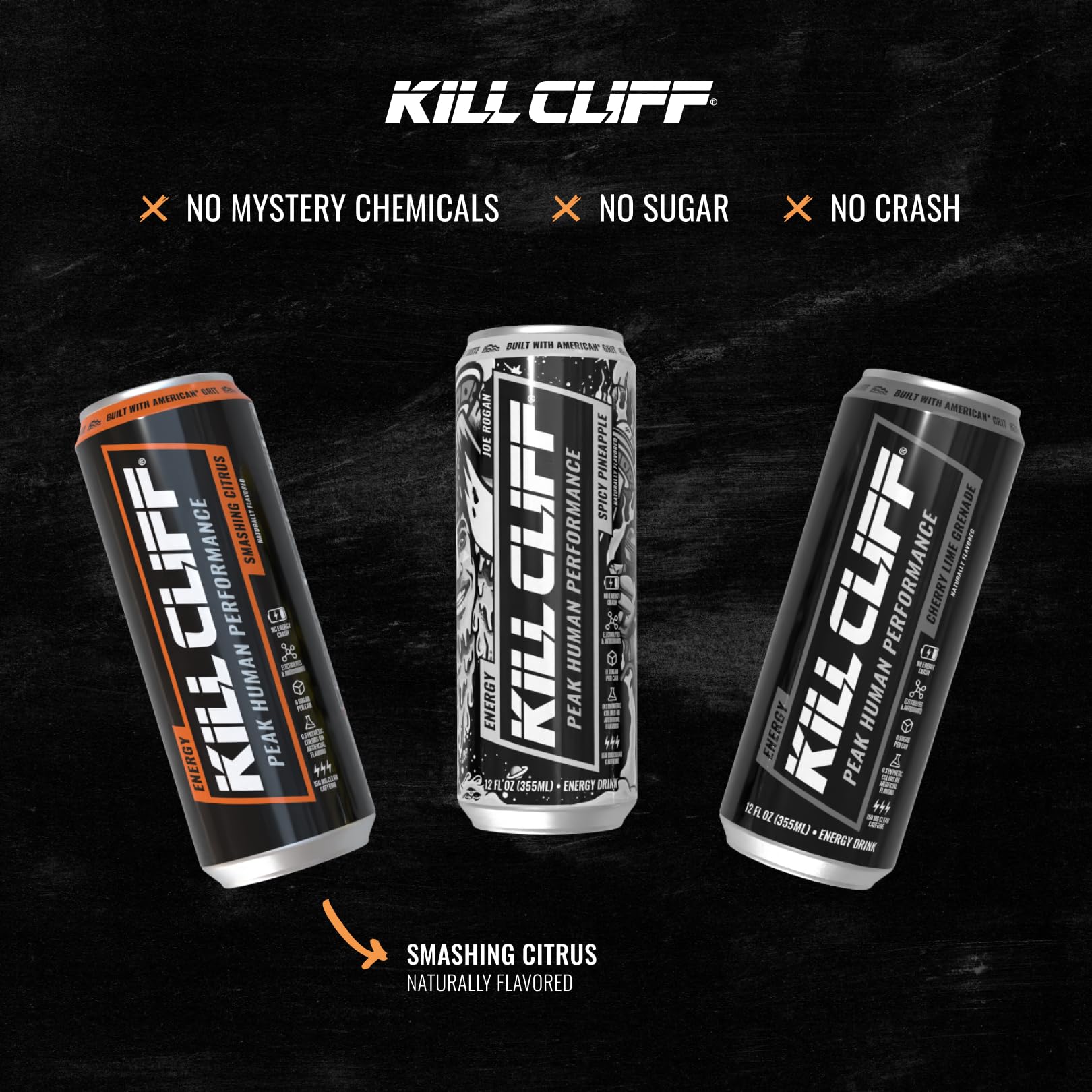 Kill Cliff Energy Drink, Smashing Citrus | Sugar-Free, Keto- Friendly, Gluten Free | Clean Energy, Natural Caffeine, Electrolytes, & B Vitamins| Pre