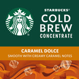 Starbucks Cold Brew Coffee Concentrate, Caramel Dolce Flavored Iced Coffee, 32 fl oz