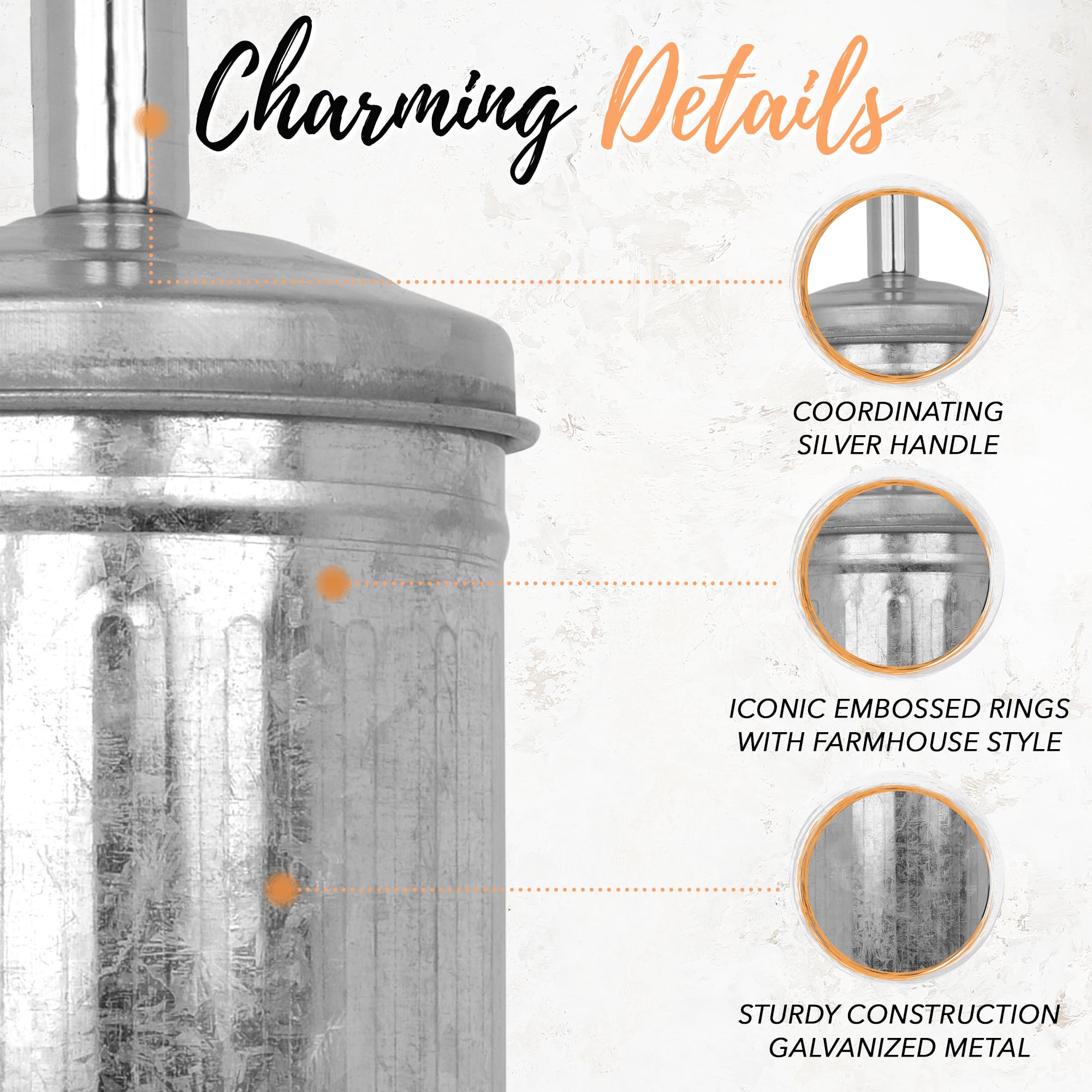 Autumn Alley Galvanized Rustic Toilet Brush with Holder Set - Charming Farmhouse Bathroom Accessory for Your Country Bathroom - Rustic Bathroom