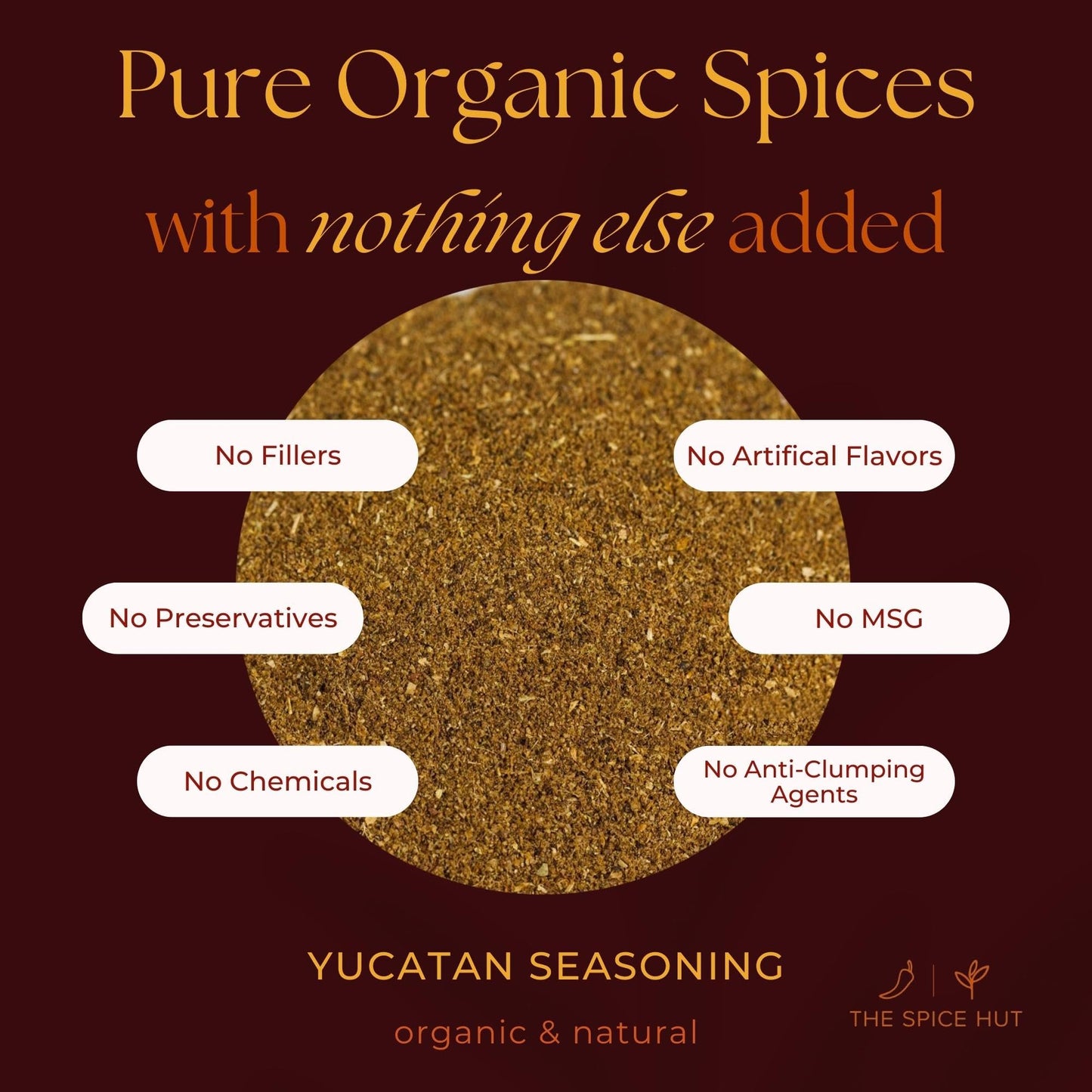 Organic Yucatan Seasoning Mix, No Salt, Authentic Latin American Mexican Seasoning Mix for Cooking Grilling Chicken, Tacos, Fish, Pork & Vegetables
