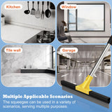 Elapun Large Heavy-Duty Floor Squeegee, 18” Rubber Blade Broom & 62” Long Handle Floor Squeegee for Concrete, Bathroom Tile, Garage Concrete, Deck