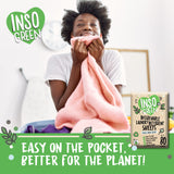 Eco Laundry Detergent Sheets - 80 Loads Laundry Sheets Detergent - 40 No Plastic Jug Washer Soap Sheet - No Mess & Space-Saving Travel Friendly