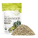 Halo Naturals Organic Wormwood Herb Cut & Sifted, 4 Ounces (Artemisia Absinthium) USDA Certified Wormwood Tea | Non-GMO | Vegan| Resealable Pouch|