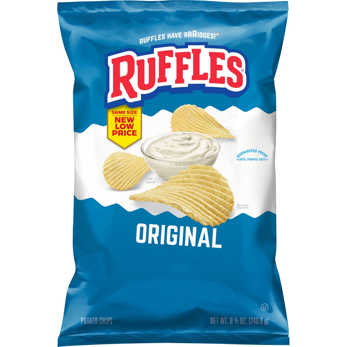 Ruffles Potato Chips Original oz Bag, 8.5 Ounce