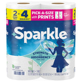 Sparkle Pick-A-Size Paper Towels, Spirited Prints, 2 Double Rolls, Strong 2 Ply Towels for Kitchen Cleanup and Everyday Messes