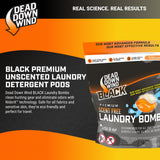 DEAD DOWN WIND BLACK Premium Unscented Laundry Detergent Pods (36 Ct) - Scent Eliminating Detergent Pods for Clothing and Gear - Durable Hunting Scent