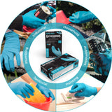 GLOVEWORKS Blue Disposable Nitrile Industrial Gloves, 5 Mil, Latex & Powder-Free, Food-Safe, Textured, Medium, Box of 100