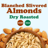 Food to Live Dry Roasted Blanched Slivered Almonds 8 Ounces - Perfectly Oven Toasted for Maximum Flavor, Unsalted, No Oil Added, Perfect for Cooking
