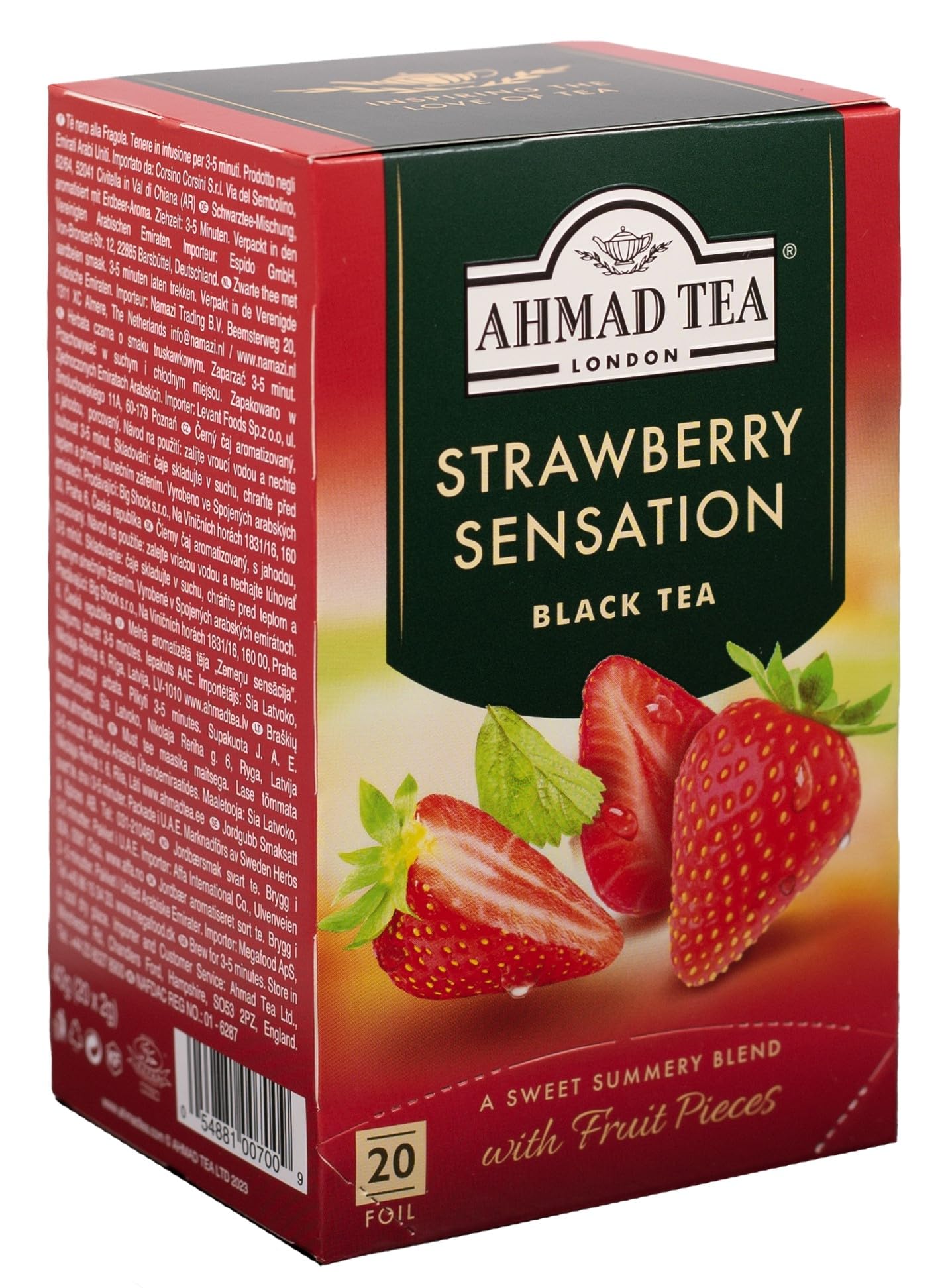 Ahmad Teas - Strawberry Black Tea 1.4oz - 20 Tea Bags