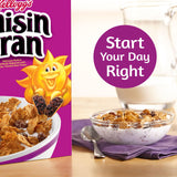 Kellogg's Raisin Bran Cold Breakfast Cereal, High Fiber Cereal, Made with Real Fruit, Original (10 Boxes)