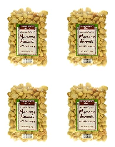 Trader Joes Roasted and Salted Marcona Almonds with Rosemary - Pack of 4 Bags - 6 oz per Bag