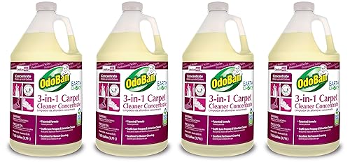 OdoBan Professional Series Cleaning 3-in-1 Carpet Cleaner Concentrate, Made in the USA, Set of 4, 1 Gallon Each