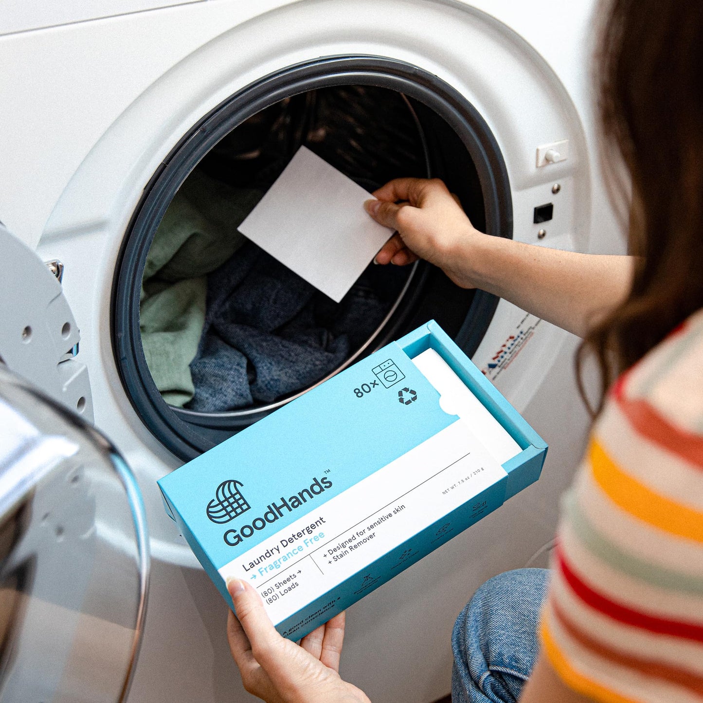 GoodHands Laundry Detergent Sheets - Tough on Stains, Gentle on Skin - Travel Size Laundry Detergent, Unscented, Eco-Friendly & Hypoallergenic - 4