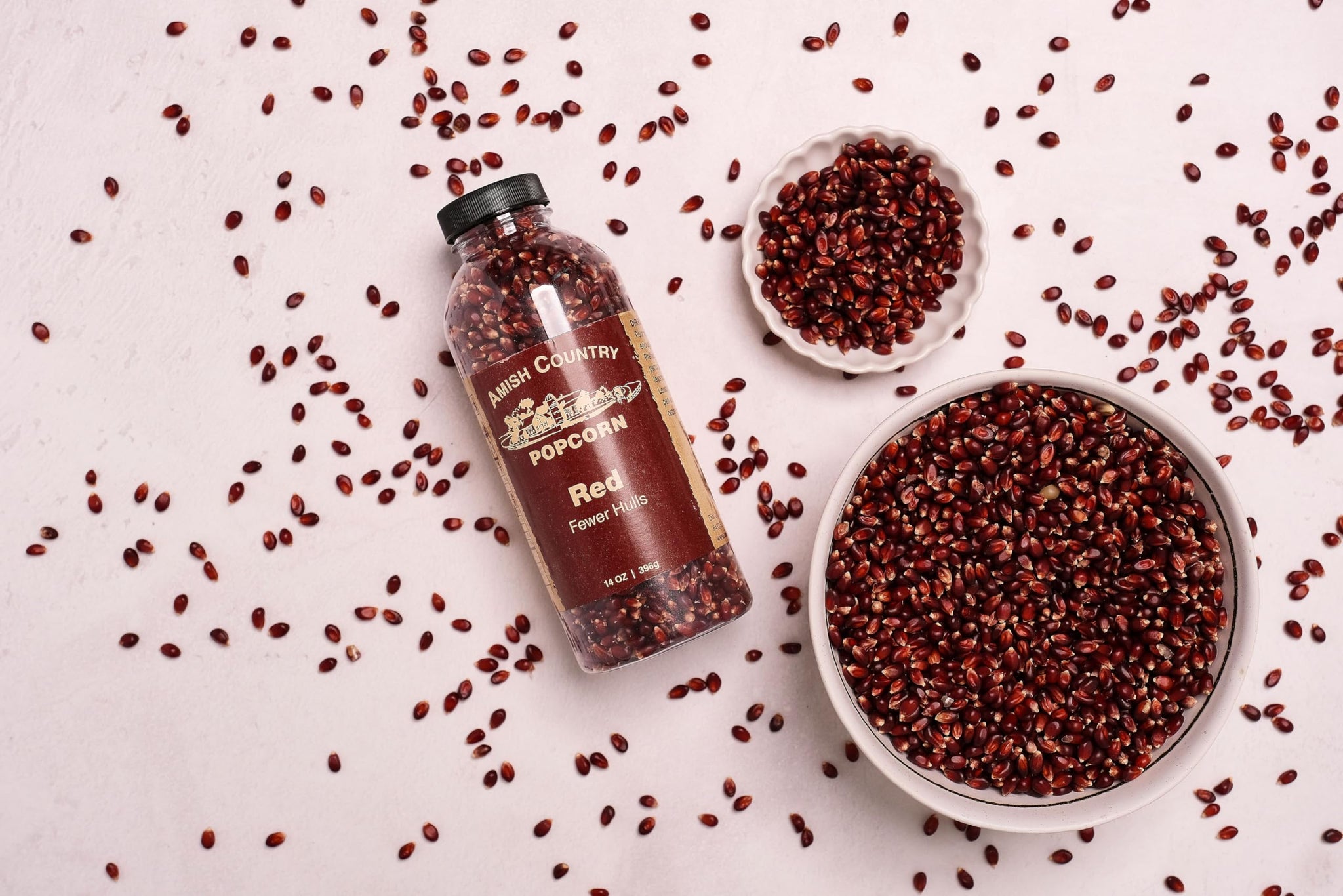 Amish Country Popcorn | 2-14 oz Bottles | Red Popcorn Kernels | Old Fashioned, Non-GMO and Gluten Free (2-14 oz Bottles)