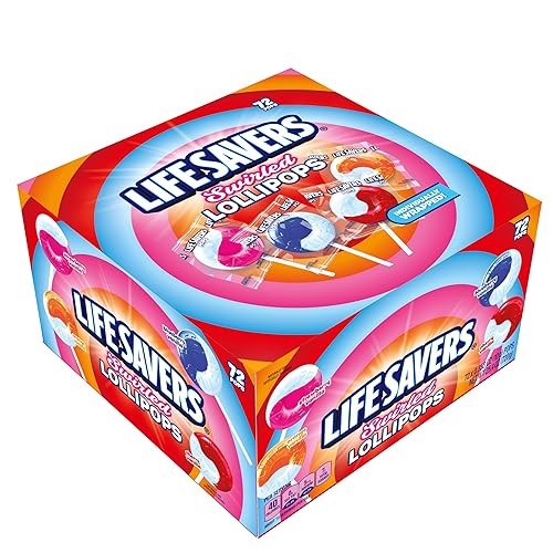 Life Savers® Swirl Lollipops - Bulk Box of Life Savers® Lollipops Individually Wrapped, Fruit and Cream Swirled Suckers, Assorted Flavors - 72 Count