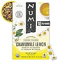 Numi Organic Chamomile Lemon Tea - 18 Tea Bags - Caffeine Free Calming Egyptian Chamomile & Lemon Myrtle - Caffeine Free Floral Citrus Herbal Tea