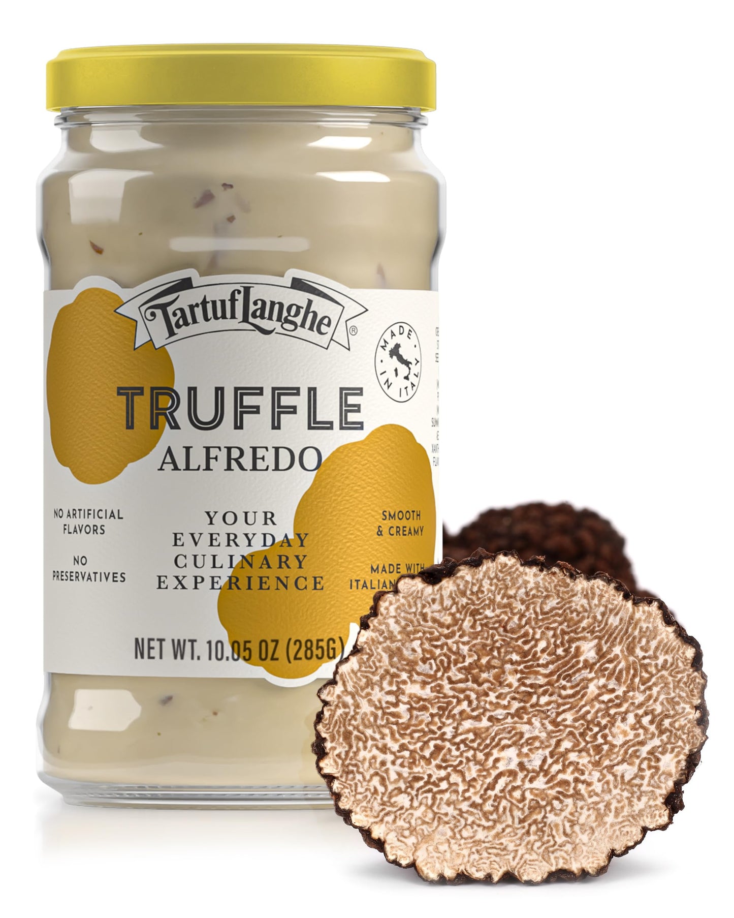 TartufLanghe Black Truffle Alfredo Sauce - Creamy Pasta Sauce with Parmigiano Reggiano, Pecorino Romano DOP Cheese, and Summer Black Truffle