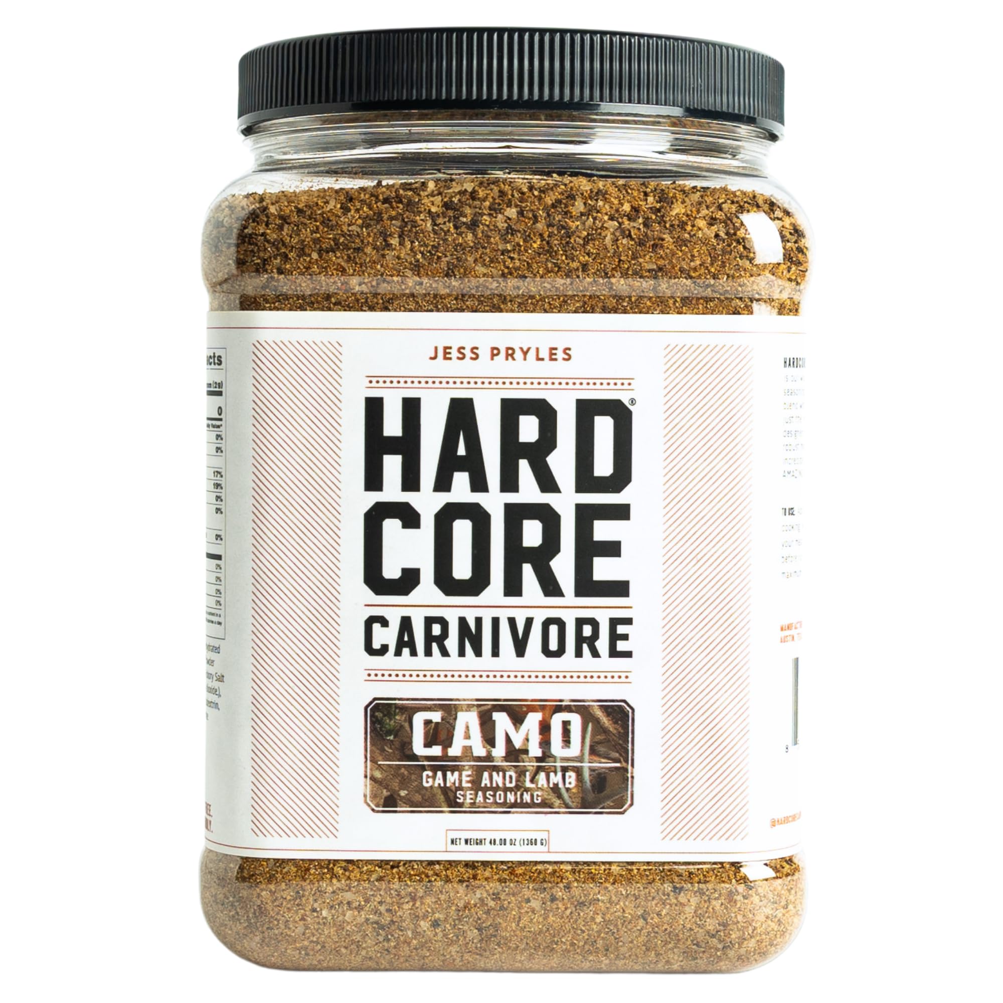 Hardcore Carnivore Camo: Wild Game and Lamb Seasoning (48 oz Mega Pack) Bold Texas-Made Spice Blend for Venison, Elk, Duck, Lamb and More