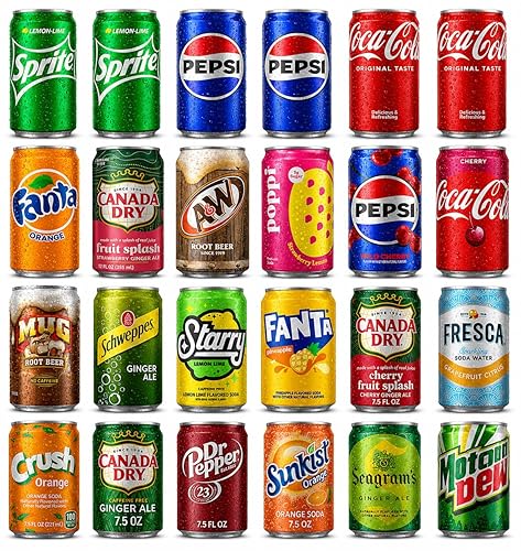 LUV-BOX Variety Soda pack , pack of 24 , 12 fl oz , 7UP CHERRY , TAHITIAN TREAT FRUIT PUNCH SODA