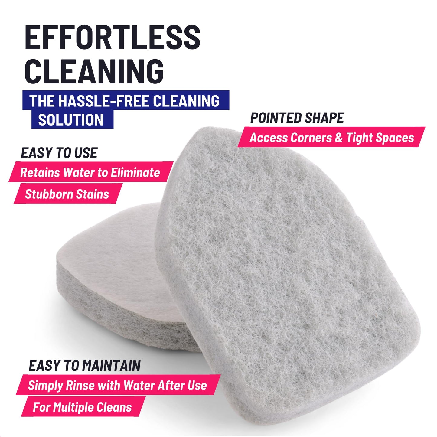 Moku Home Replacement Scrubber Refill for Moku Home Extendable Tub Tile Shower Brush for Cleaning Non-Scratch (2X Scrubber Sponge Gray)