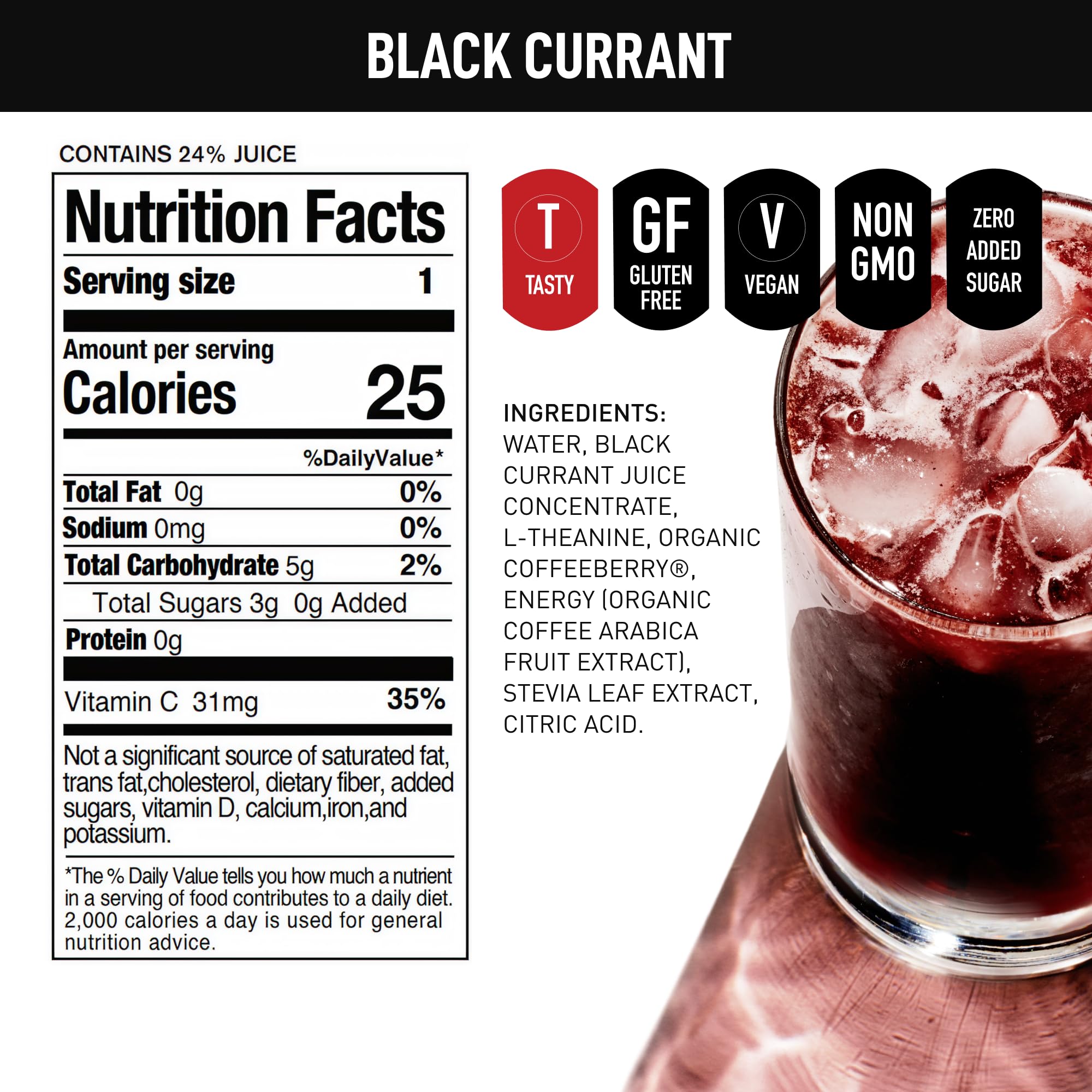 AUTOFOCUS Functional Energy Drink - Natural Focus Drink with Coffee Fruit & L-Theanine - Clean Caffeine Brain Booster - No Added Sugar. Productivity