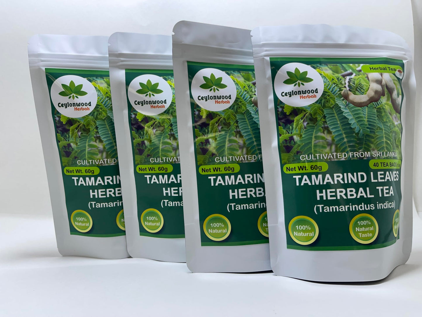 Organic Tamarind Leaves Herbal Tea (Tamarindus indica) - 40 Tea Bags (1.5g Each) - Pure & Natural, Caffeine-Free Infusion for a Refreshing Experience