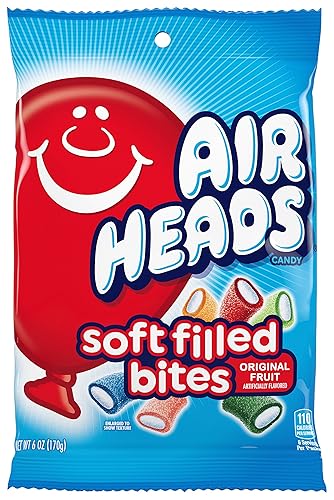 Airheads Candy, Soft Filled Bites, Assorted Flavors, Non-Melting, Party, (Packaging may vary), 6 Oz Party Bag (Pack of 1)