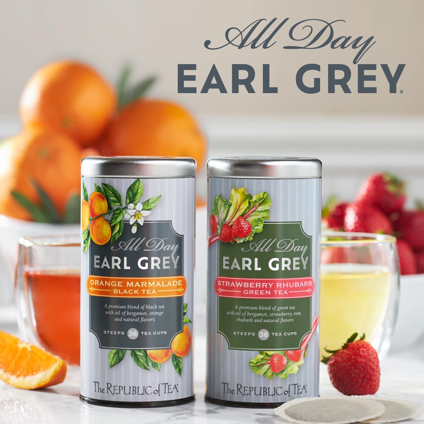 The Republic of Tea - All Day Earl Grey® Orange Marmalade Black Tea, Naturally Caffeinated, 36 Tea Bags