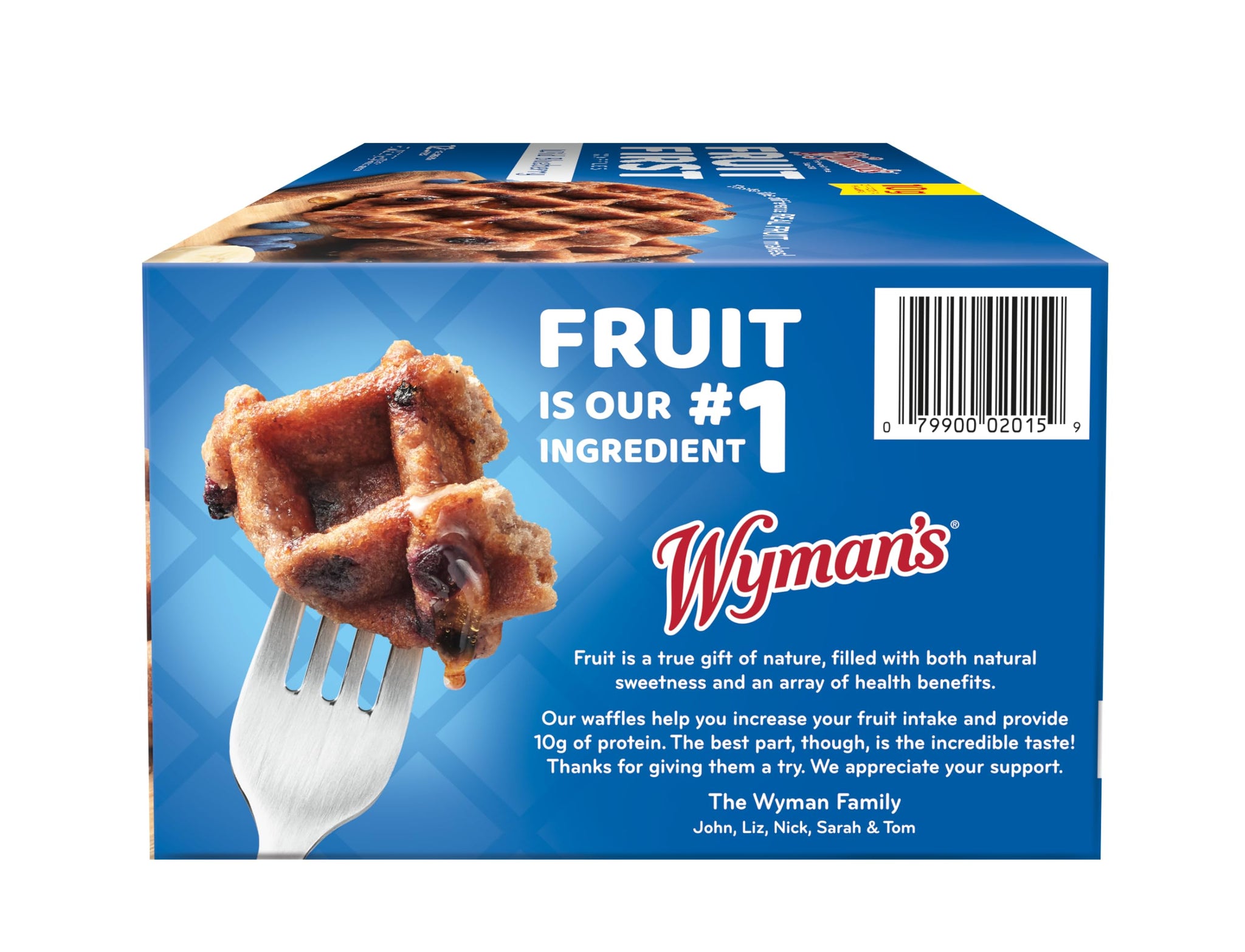 Wyman's Fruit First Waffles - Wild Blueberry (6 Boxes of 6 waffles) 36 Waffles