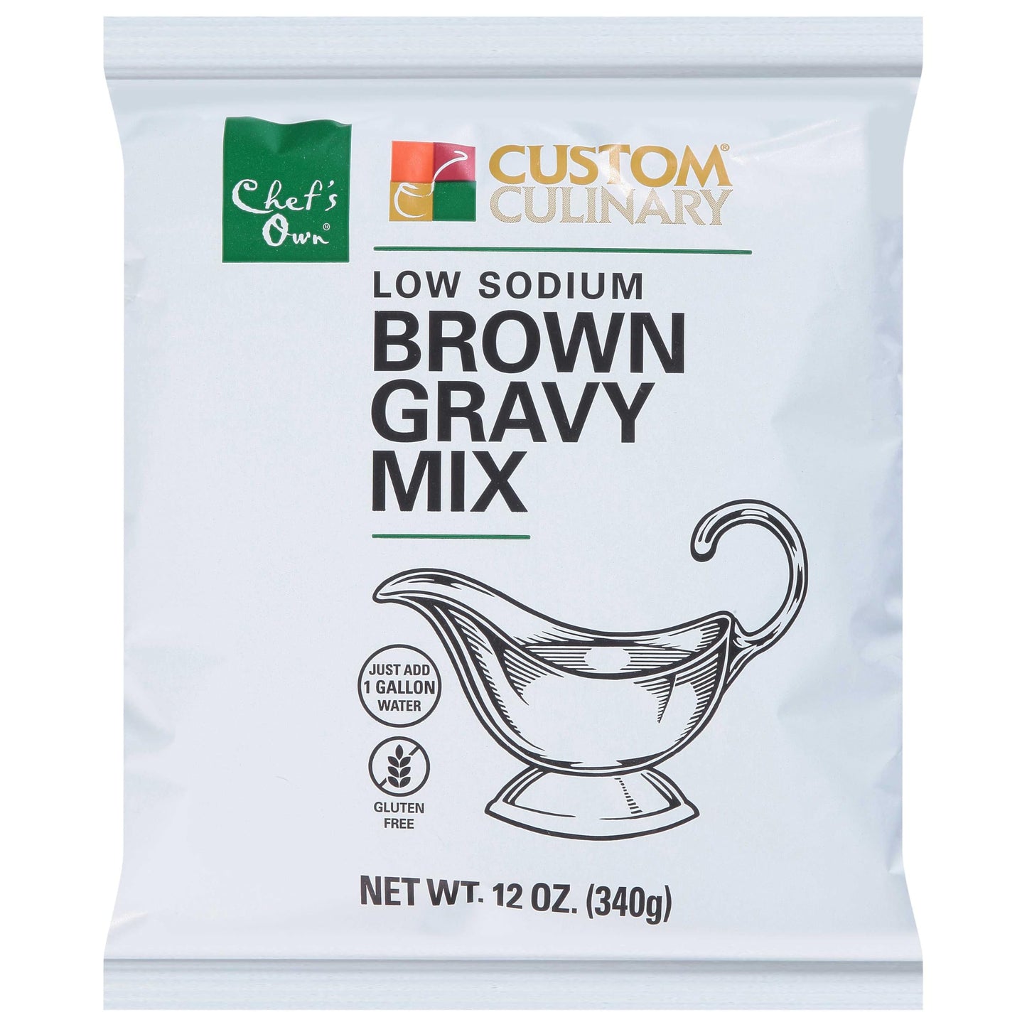 Custom Culinary PanRoast Low Sodium Brown Gravy Mix, 12 Ounce -- 8 per case.