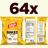 Baked Lay’s Potato Chips, Original, 1.125 oz Bags, (64 Pack), 50% Less Fat, Gluten Free, No Artificial Flavors, No Colors from Artificial Sources