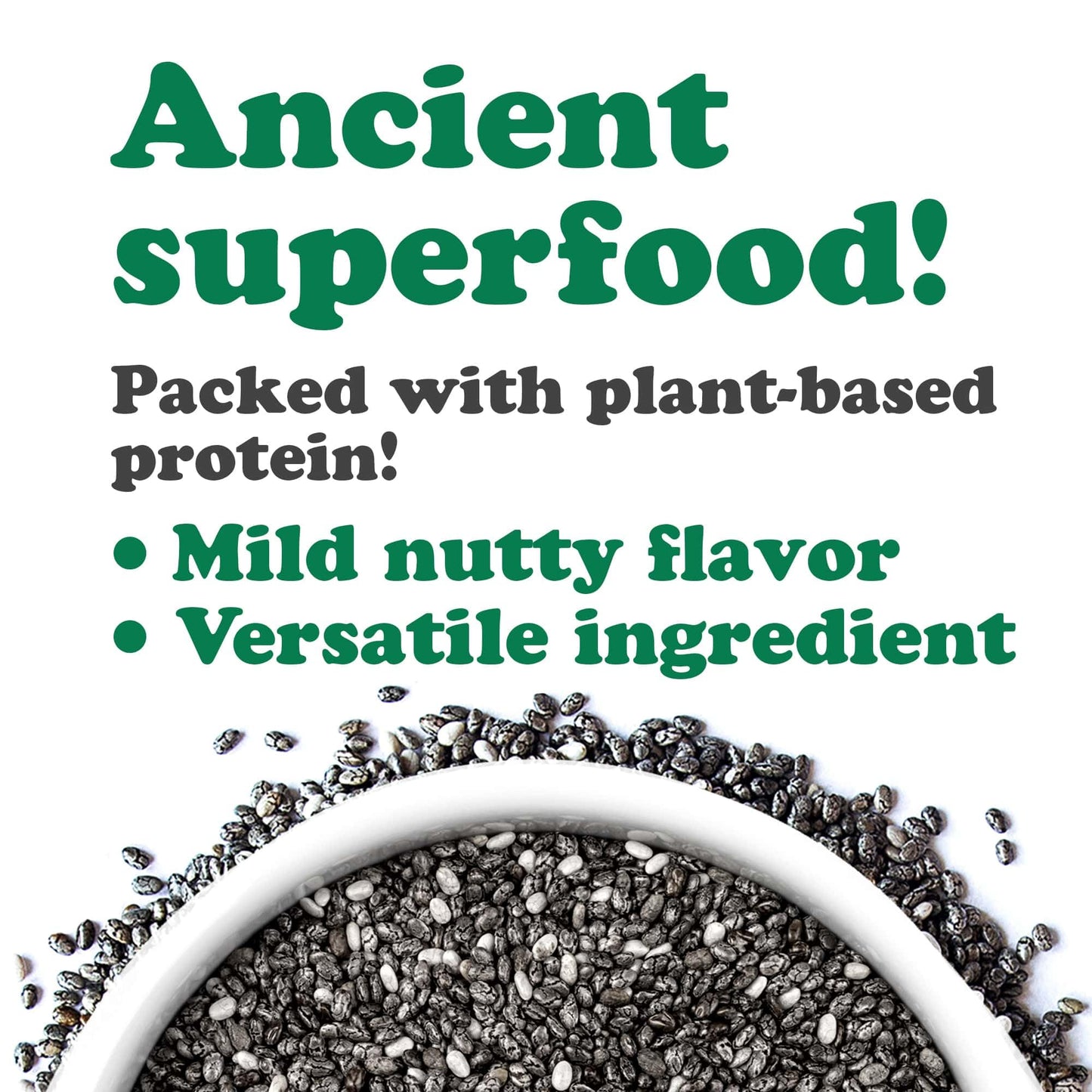 Food to Live - Organic Black Chia Seeds, 2 Pounds - Non-GMO, Whole, Sproutable, Vegan, Kosher, Keto, Sirtfood, Bulk