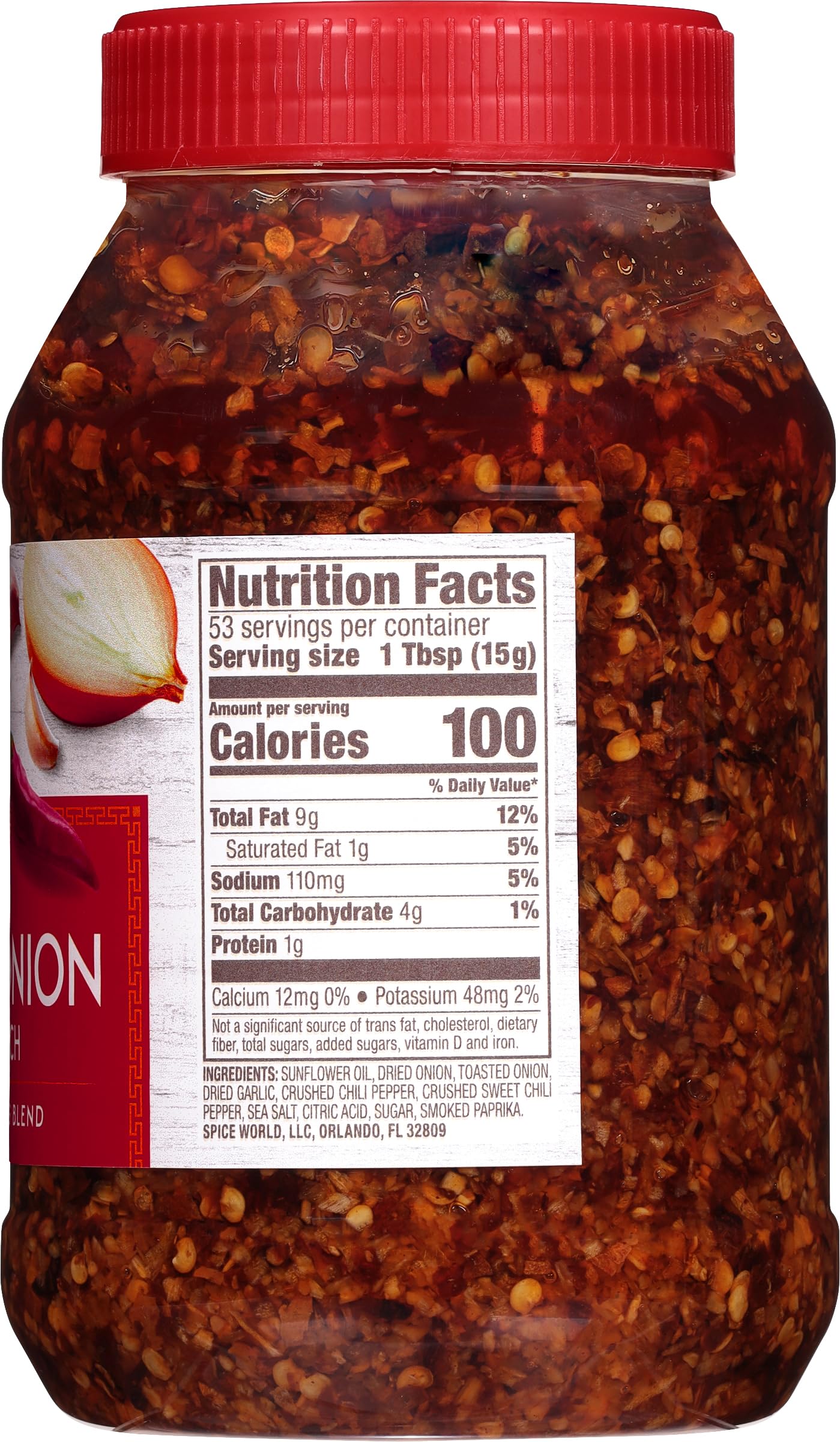 Spice World Chili Onion Crunch Seasoning Blend - Ready-to-Use Seasonings for Cooking - 28oz Blend Adds Savory Flavor and Heat to Stir-Fries, Chili