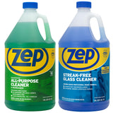Zep All-Purpose Cleaner & Degreaser Concentrate 1 Gal (1 Unit) and Zep Streak-Free Glass Cleaner 1 Gal (1 Unit) ECBD042 - Gallon Cleaning Bundle
