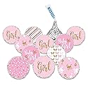 Andaz Press Chocolate Drop Labels Trio, Fits Kisses, Ultimate Girl Baby Shower Collection, Pink and Gold Glitter, 216-Pack