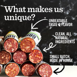 Coro Uncured Salami Gift Box - 4 Italian-Style Charcuterie Meat Sticks, 5oz