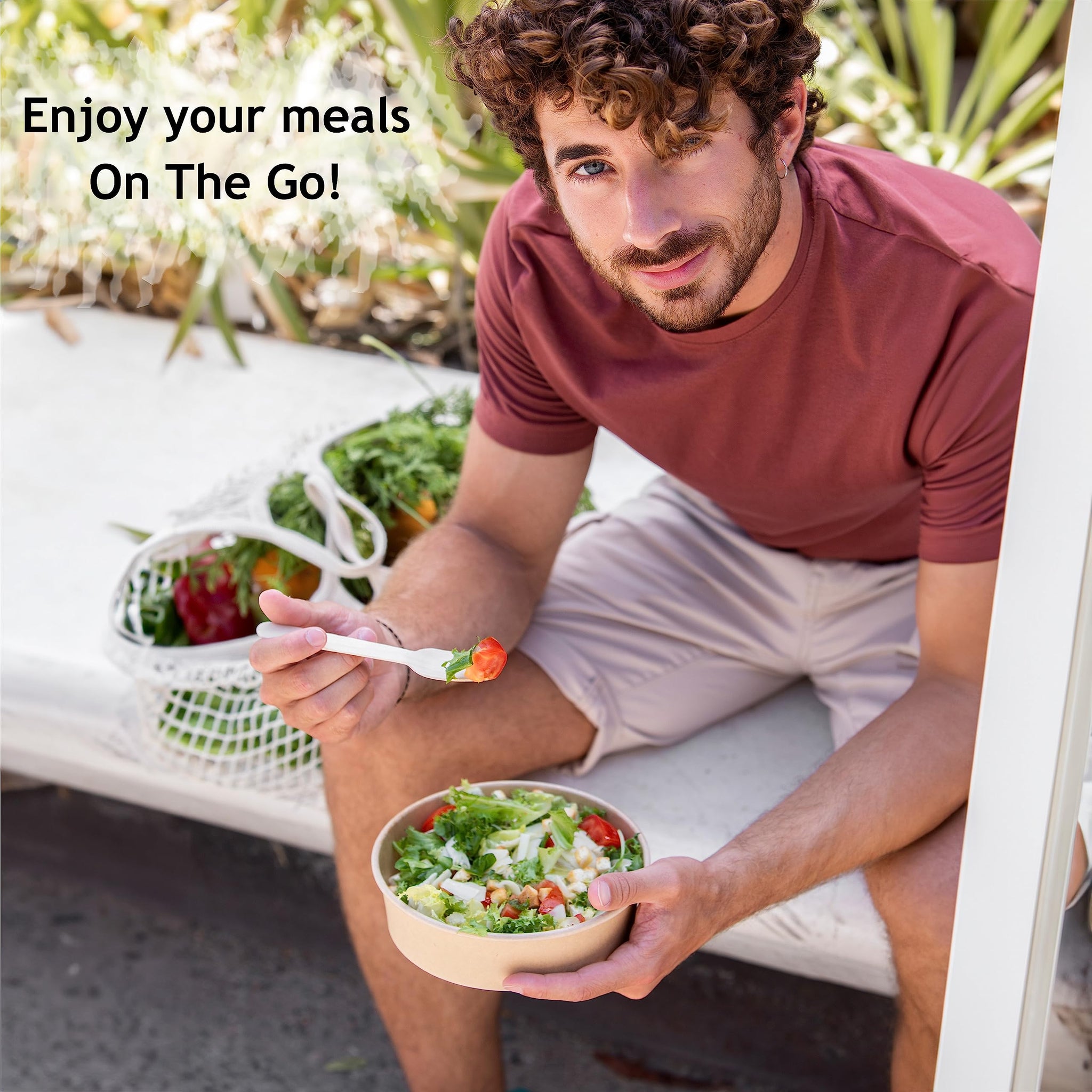 Galashield Disposable Bowls with Lid | Meal Prep Paper Bowls | To Go Salad Ramen Food Containers with Lids (17 oz - 25 Sets)