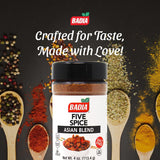 Badia Five Spice Asian Blend, 4 oz - Sweet Aromatic Flavor - Asian Fusion Blend of Anise, Cloves, Cinnamon, Fennel & Ginger, No Salt, Gluten Free