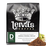 Leiva’s Decaf Ground Coffee (8oz), Guatemalan Ground Dark Roast Coffee - Serra Negra Organic Decaffeinated Coffee Ground w/Roasted Peanut, Popcorn