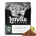 Leiva’s Decaf Ground Coffee (8oz), Guatemalan Ground Dark Roast Coffee - Serra Negra Organic Decaffeinated Coffee Ground w/Roasted Peanut, Popcorn